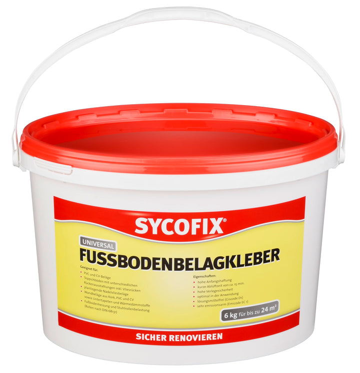 Universal Fussbodenbelagkleber 6 kg, gebrauchsfertig lösemittelfrei für PVC und CV Beläge, Teppichbö