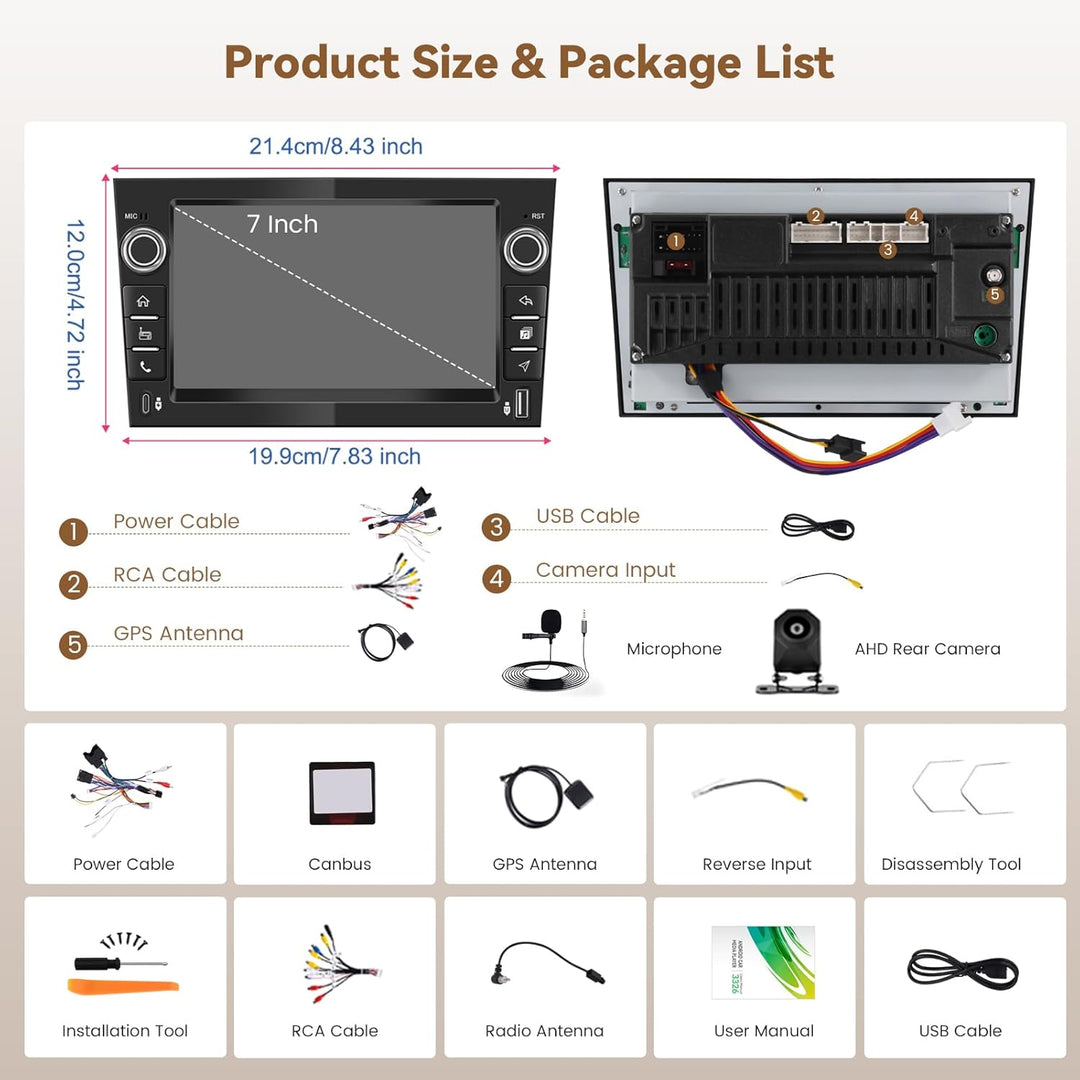 Hikity Android 15 4+128G Autoradio für Opel Corsa Astra Antara Meriva Combo Signum Zafira mit 7'' In