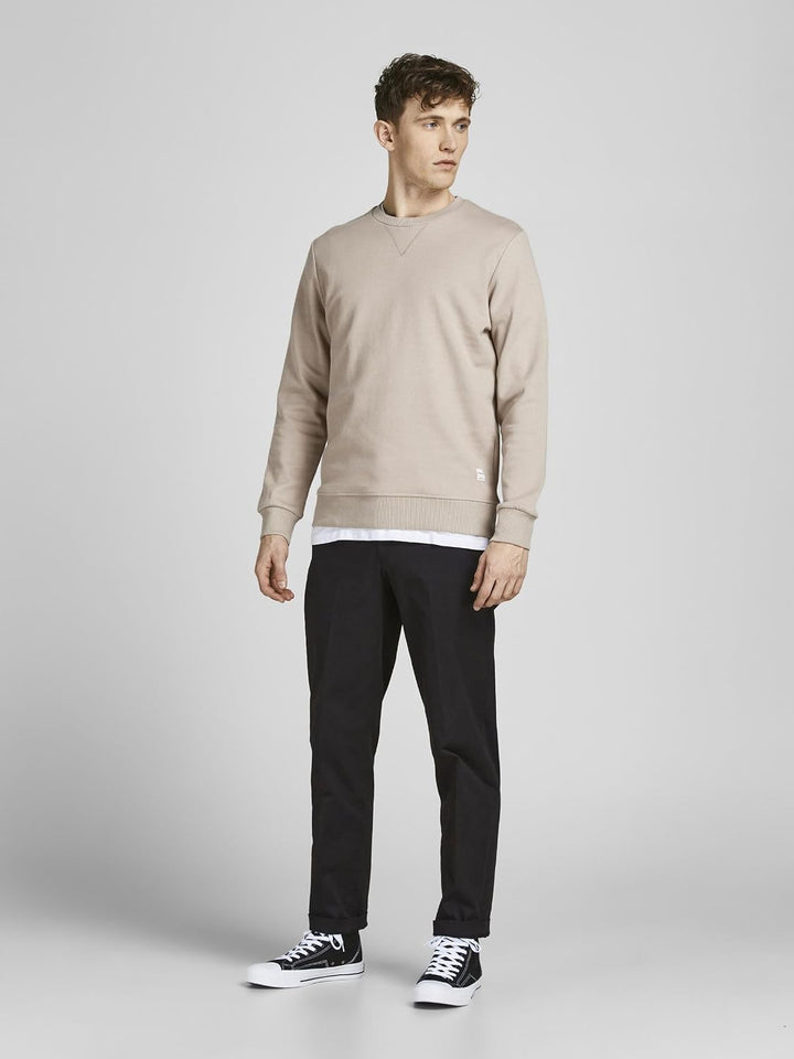 JACK &amp; JONES Herren Jjebasic Sweat Crew Neck Noos Sweatshirt M Beige (Crockery/Reg), M Beige (Crocke