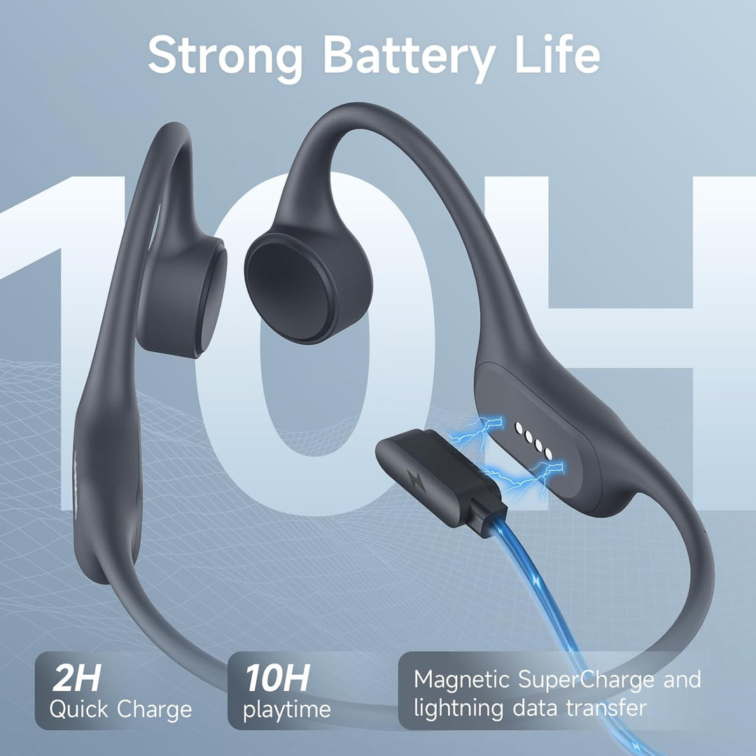 LOBKIN Knochenschall Kopfhörer Schwimmen,IP68 Wasserdicht Bluetooth 5.4 Open Ear Knochenschall Kopfh