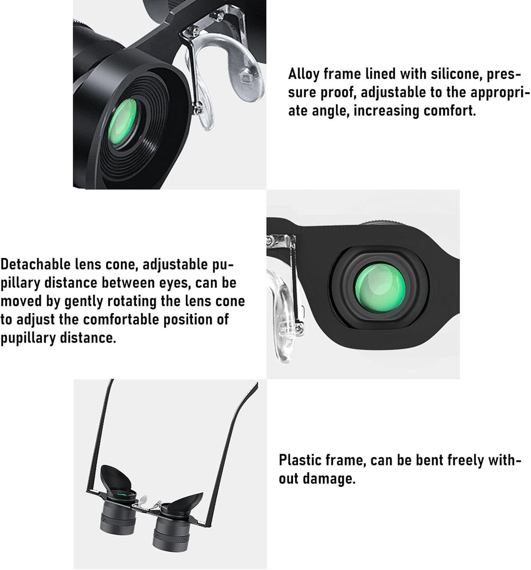 Cuifati 10X HD Profi-Fernglas, Manueller Fokus, Tragbares Opernglas, Fernglas-Teleskop für Angeln, V