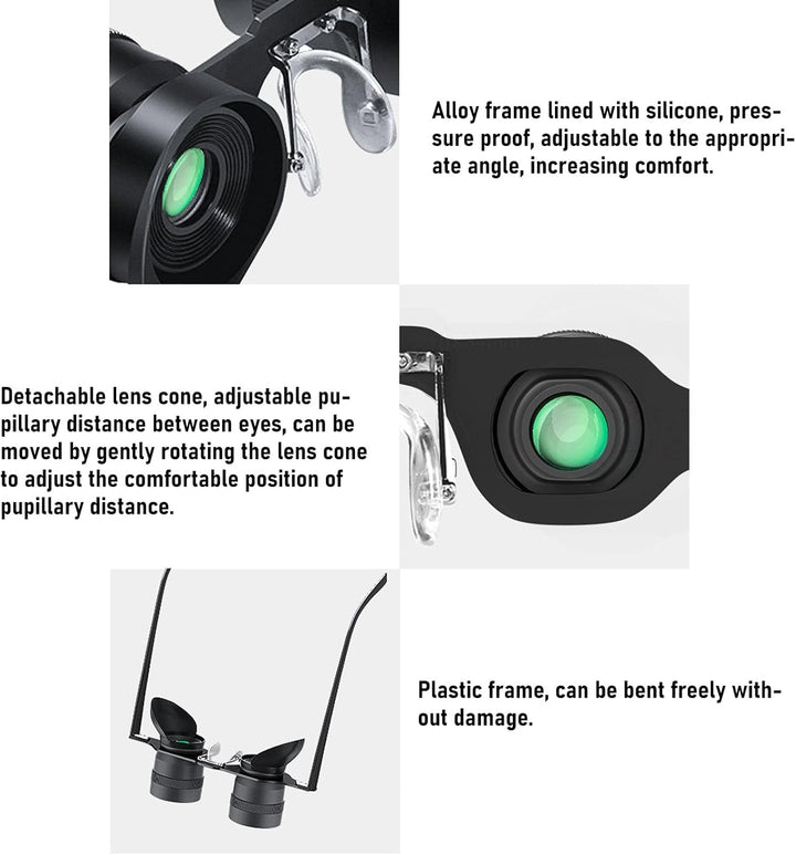 Cuifati 10X HD Profi-Fernglas, Manueller Fokus, Tragbares Opernglas, Fernglas-Teleskop für Angeln, V