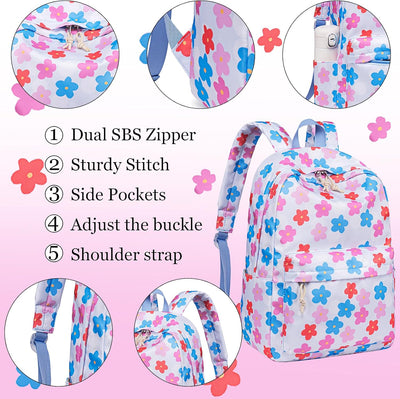 LOIDOU Rucksack für Teenager Mädchen Bookbags Kinderrucksack Kinder Schulrucksack mit Lunchpaket Fed