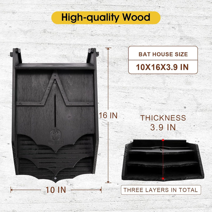 Fledermaushäuser aus Holz für den Aussenbereich, grosse Dreikammer-Box, perfekt entworfen, um Fleder