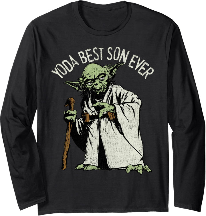 Star Wars Yoda The Best Son Ever Portrait Langarmshirt