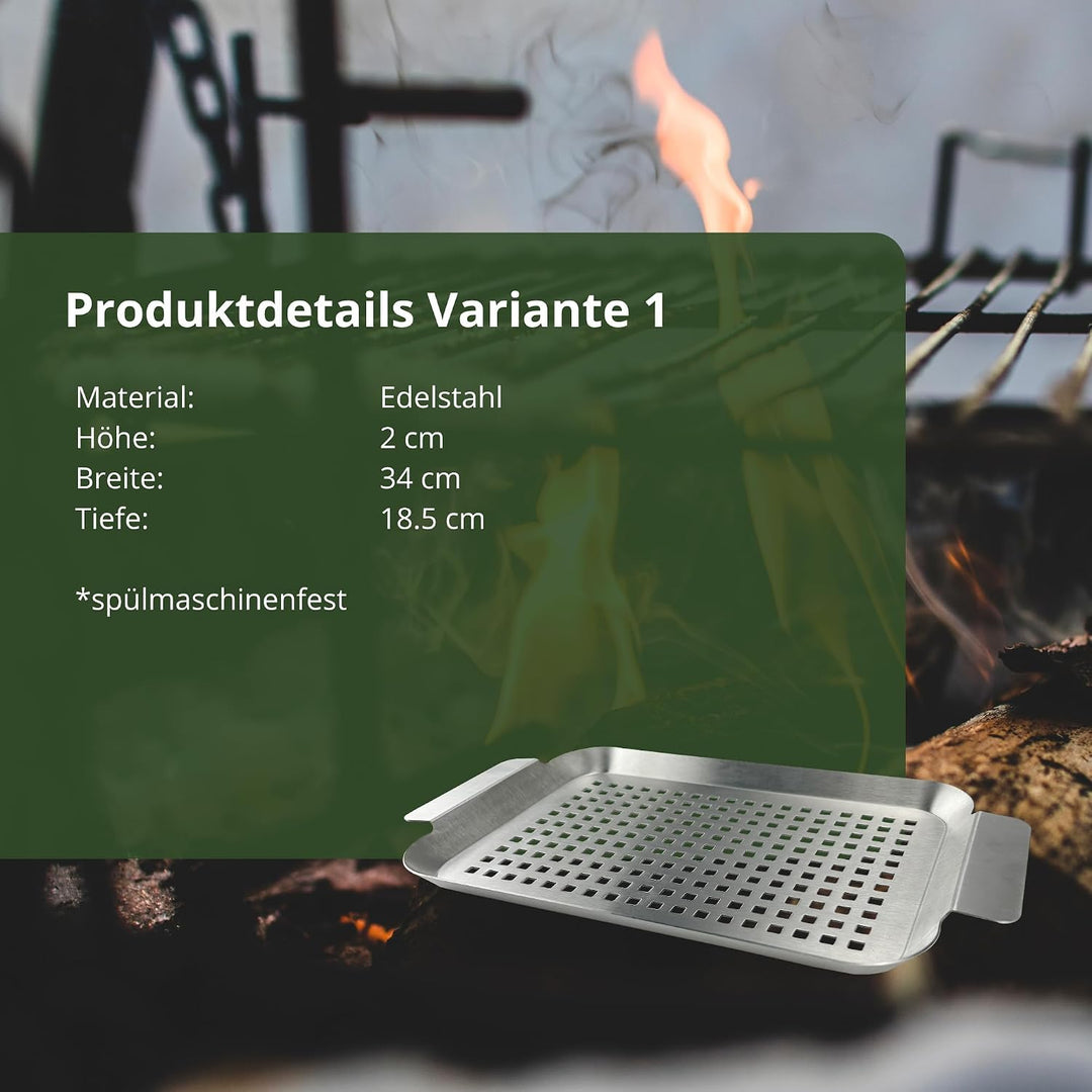HeRo24 Gourmet BBQ System Wok Set 3-teilig – Gemüse &amp; Fleisch Wokschalen aus Edelstahl – Grillwok/Gr