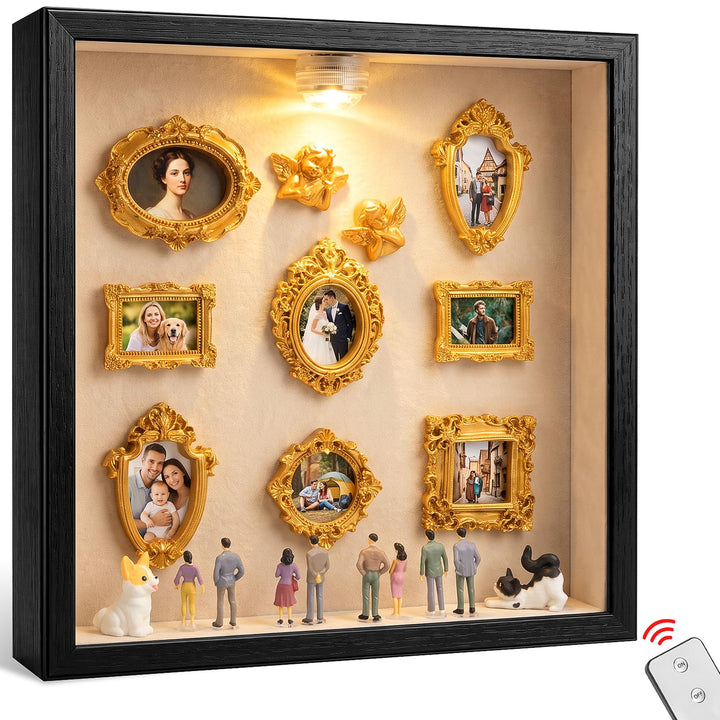 Mini Bilderrahmen Vintage Miniatur Menschen Museum, DIY Museum Silhouette | Remote control of lighti