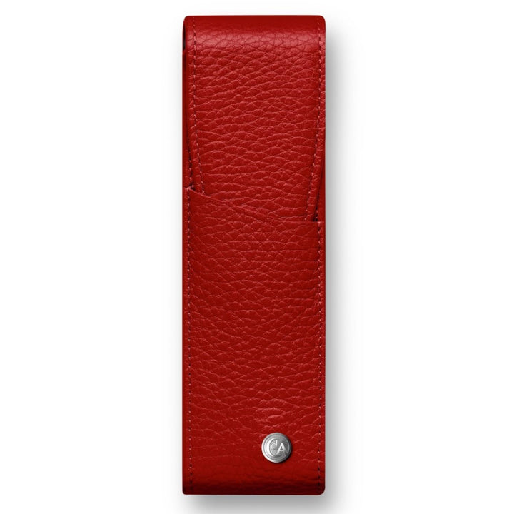 Caran d 'Ache Leman Lederhülle für zwei Stifte rot, 15 cm, Rot