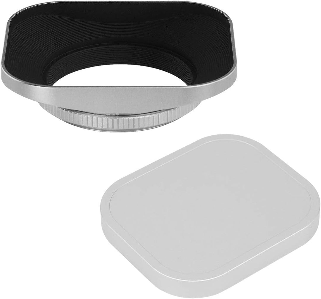 Haoge LH-S46T 46mm Metall Rechteckig Einschrauben Sonnenblende Gegenlichtblende mit Kappe für 46mm C