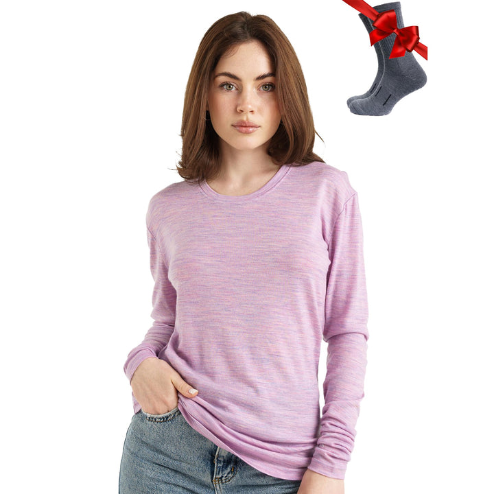 Merino.tech Merino Shirt Damen Langarm - Premium 100% Merino Unterwäsche Damen Leichte, Mittel, Schw