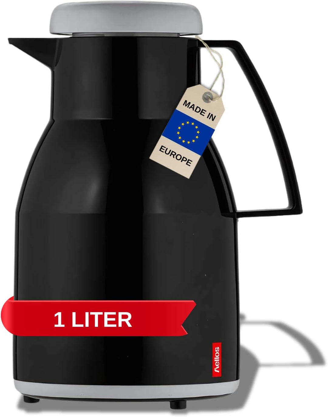 Helios 2744002 Kunststoff Isolierkanne Wash 1 L, schwarz, Schwarz