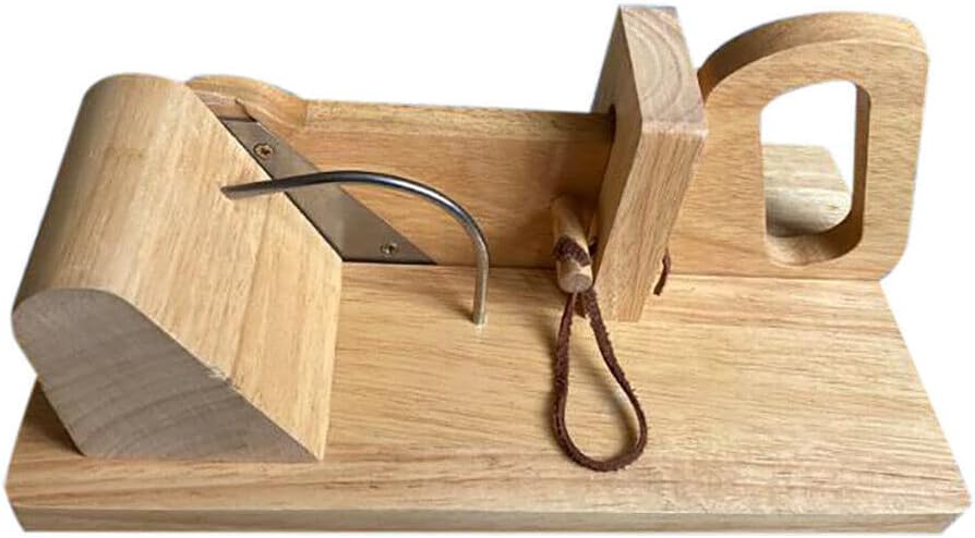 kangten Gemüse Holz Wurstschneidemaschine Edelstahl Klinge Wursthobel Wurst Cutter Küche für Wurst,