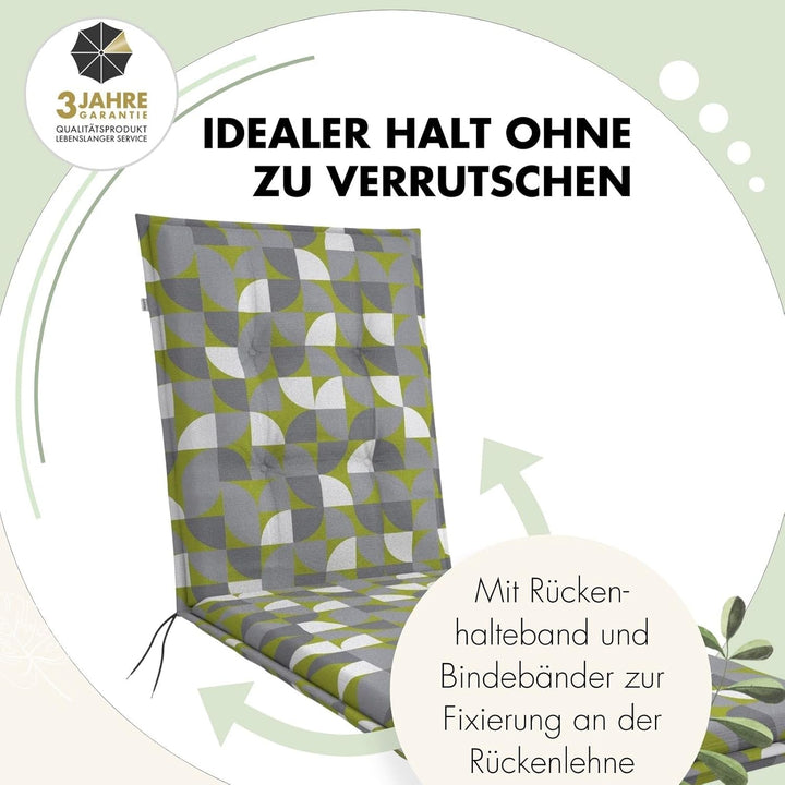 Doppler Auflage Rollliege Living Beige Weiss I Gartenliege-Polster 195x60x6cm aus Baumwolle & Polyes