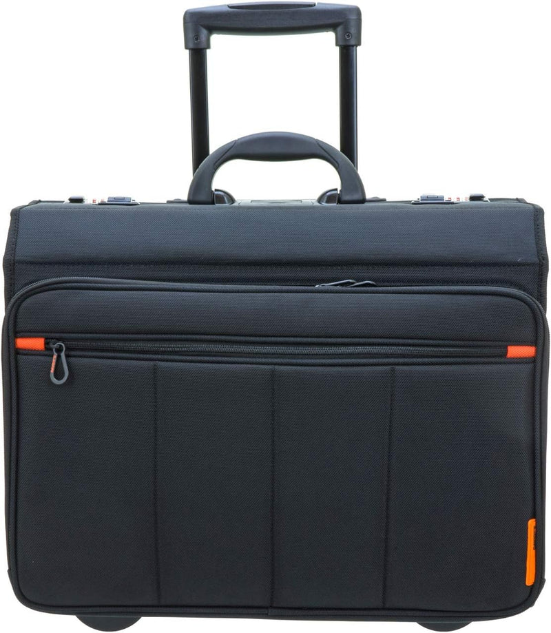 Grosser Pilotenkoffer Trolley mit 17 Zoll Laptop-Fach, 30 Liter Schwarz Bowatex