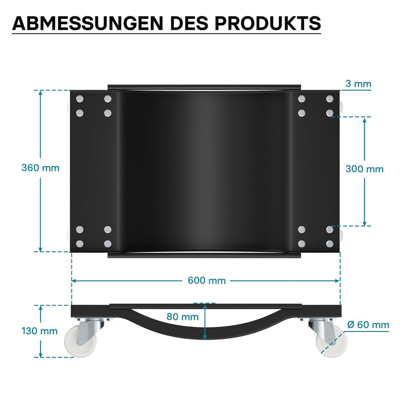 Multi Rangierhilfe PKW Transportschale 1 Paar Rangierroller Rangierheber Rangierbrett 450kg