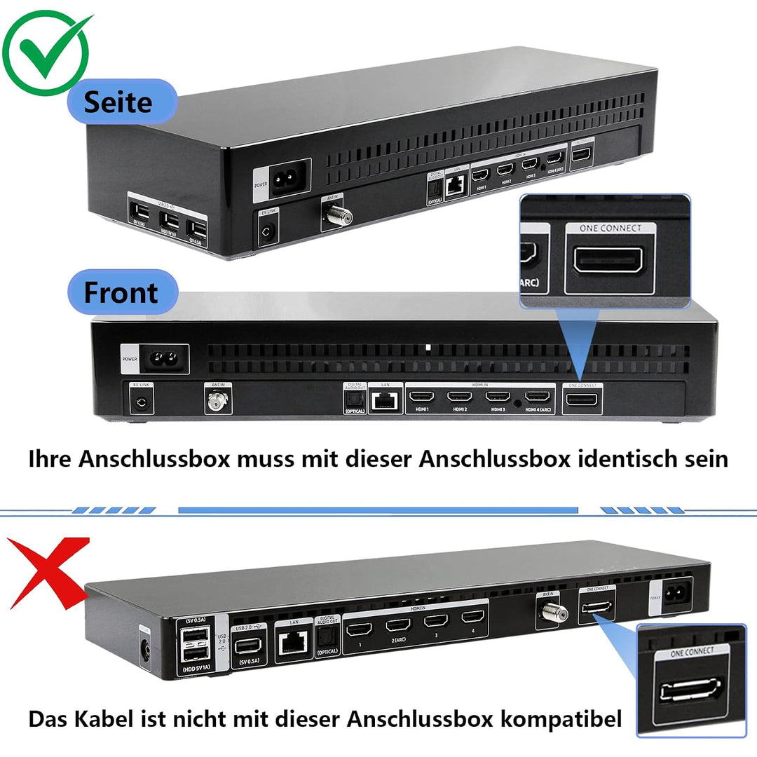 5 m/16,4 Fuss BN39-02395A one Connect Kabel istnur Kompatibel für Samsung QLED TV 55-75 Zoll Q7FN Q8
