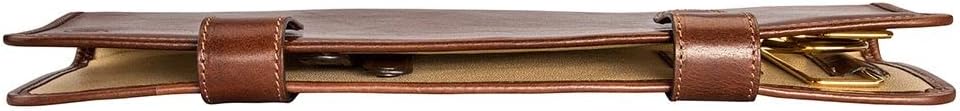 Maxwell Scott Handgefertigtes Herren Leder Krawattenetui Tivoli in Cognac Braun, Cognac Braun