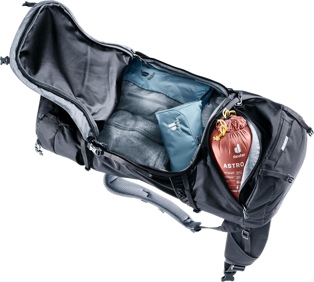 deuter Herren Voyager 65+10 Reiserucksack (1er Pack) 65+10 L Schwarz, 65+10 L Schwarz