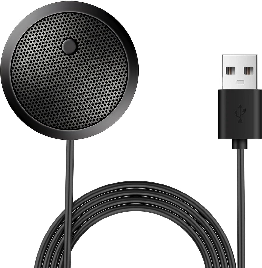 USB Mikrofon PC Laptop, 360° Omnidirektionales Konferenzmikrofon mit LED Stummschaltung, Tischmikrof