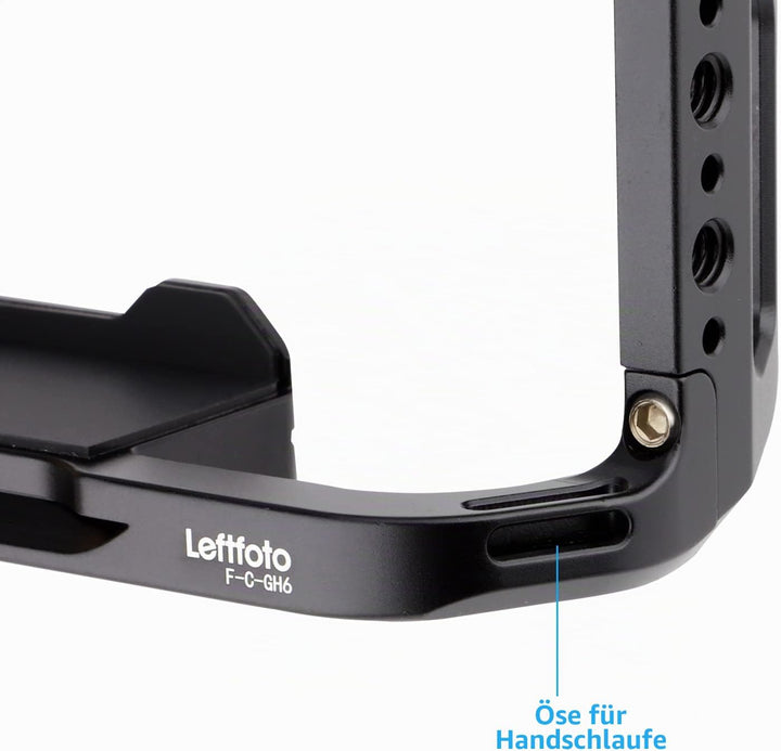LEFTFOTO Kamera-Käfig, Kamera-Clip für Panasonic Lumix GH6, leichter Kamerakäfig mit integrierter Ar