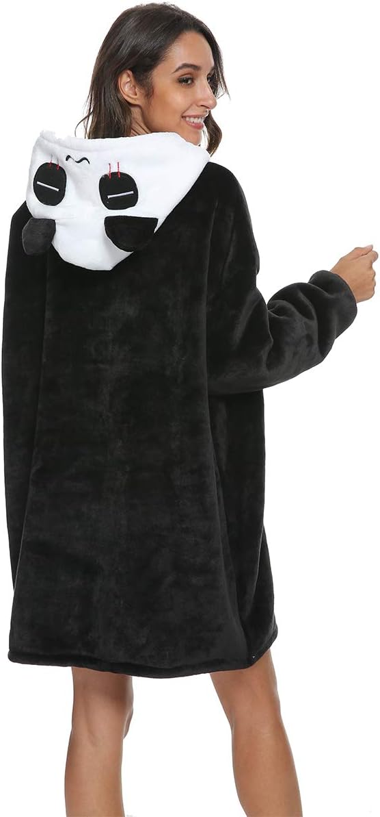 chuangminghangqi Übergrosses Hoodie Decken-Sweatshirt Warm Plüsch Taschen-Decke Kapuzenpullover für