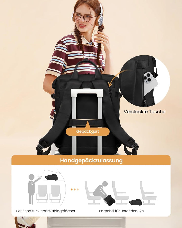 LOVEVOOK Rucksack Damen Laptop Rucksäcke mit Laptopfach 15.6 Zoll Schulrucksack Schultasche Backpack