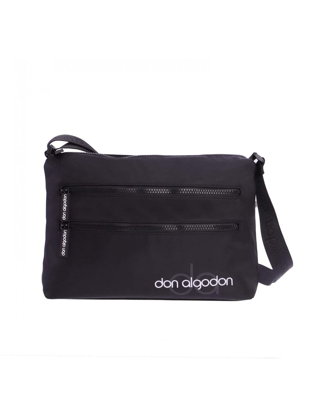 DON ALGODON Damen Zita Umhängetaschen, 30 x 9.5 x 19 cm Schwarz, Schwarz