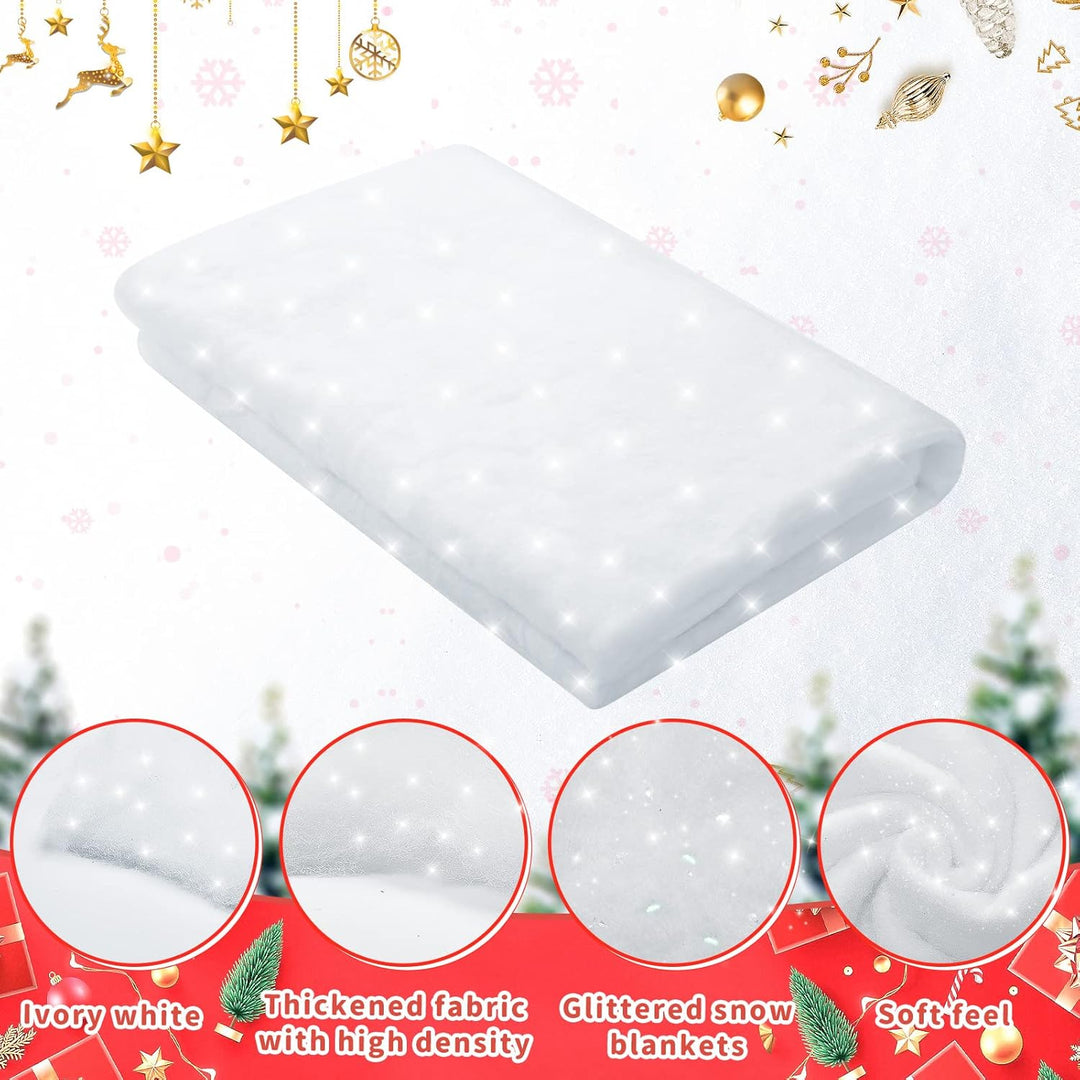 Hestya Weihnachten Schneedecken Rolle für Verschneite Dekoration Weiss Glitzer Weihnachtsdecke Kunst
