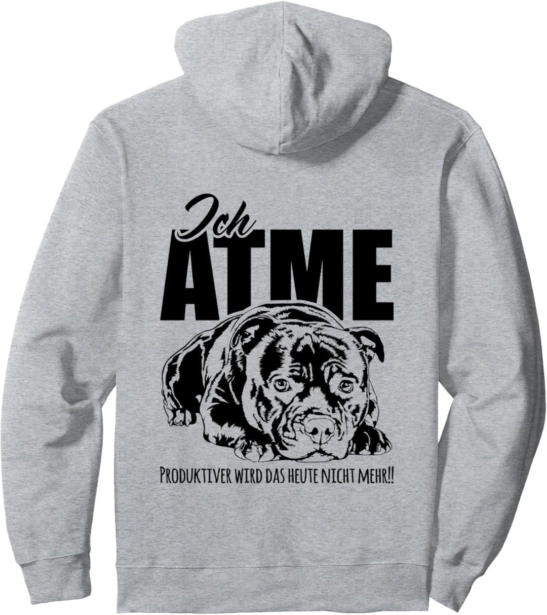 Staffordshire Bullterrier Ich Atme Hundespruch Hund Hunde Pullover Hoodie