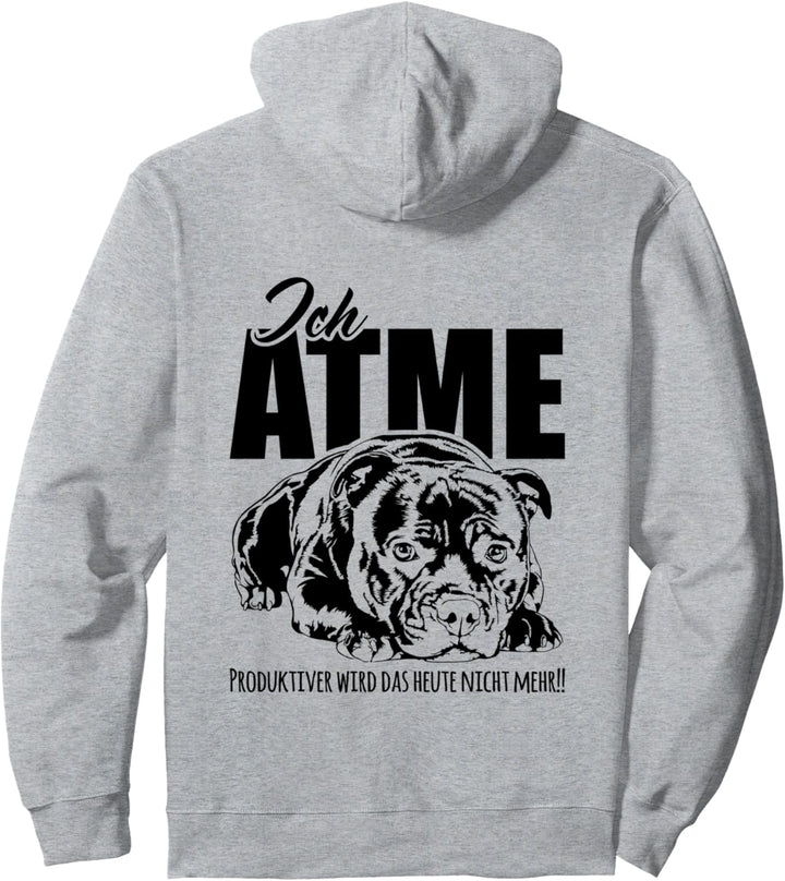 Staffordshire Bullterrier Ich Atme Hundespruch Hund Hunde Pullover Hoodie