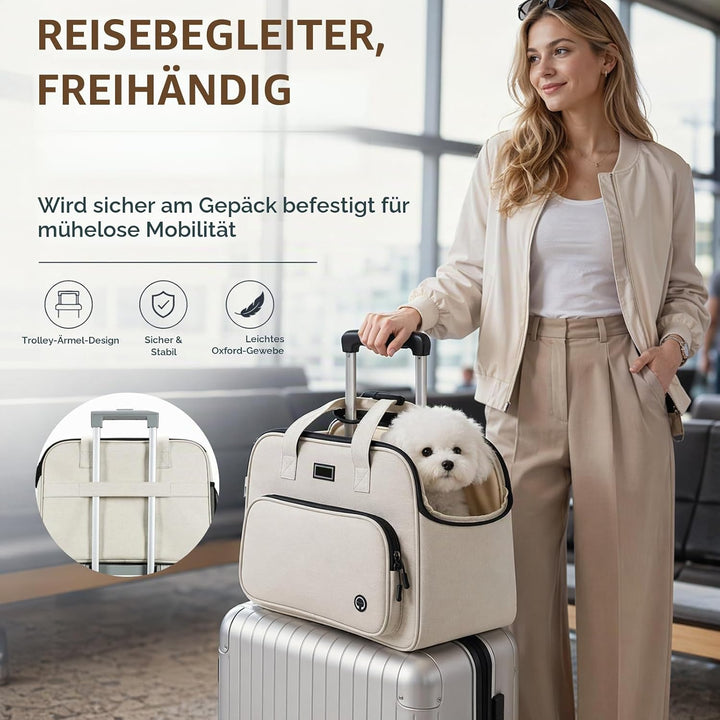 Hundetasche für kleine Hunde bis 5kg 6kg &amp; Katzen - Faltbare Hundetrage Tasche Flugzeug, Leichte Atm