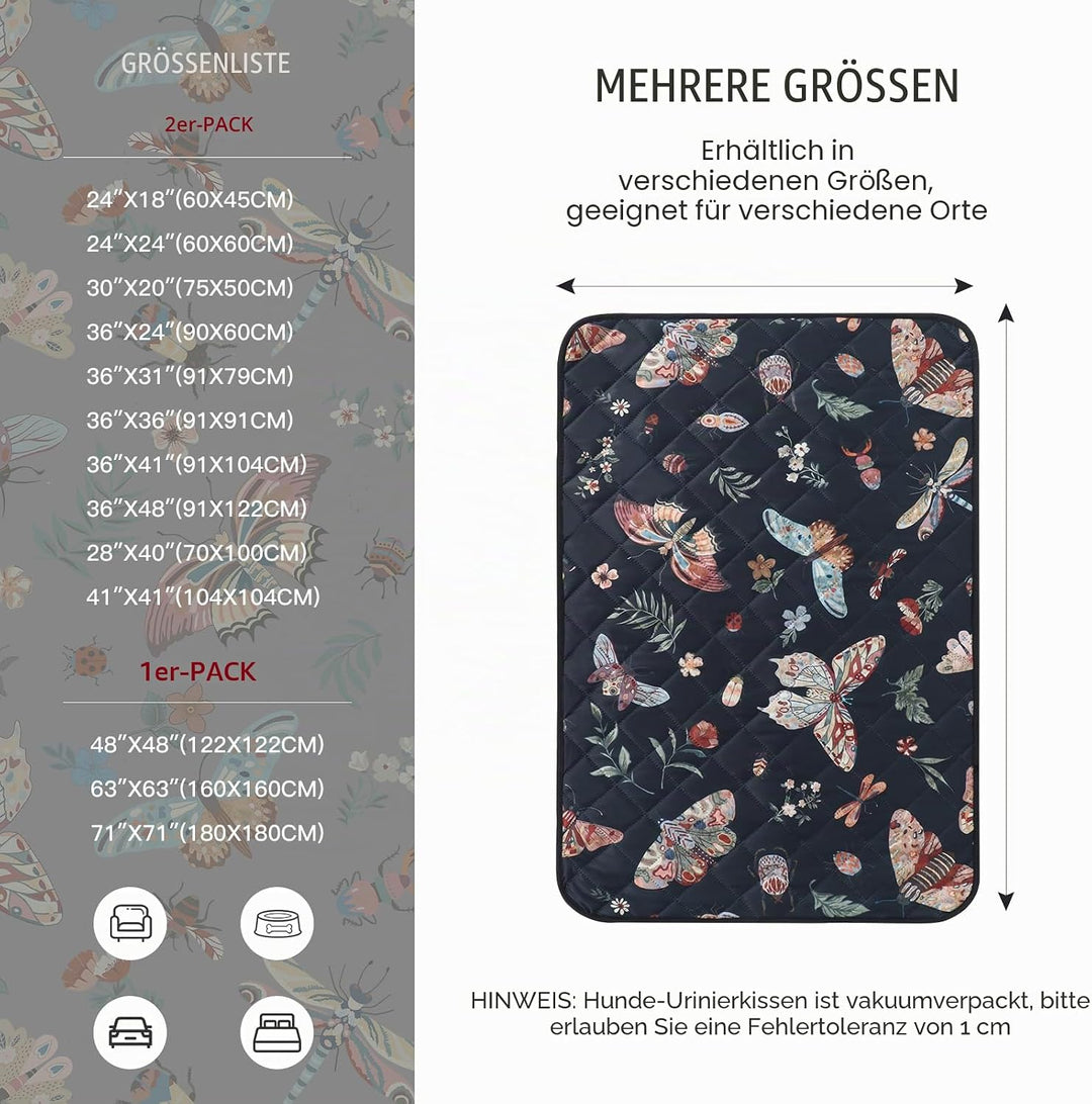 IEUUMLER 2 Stück Welpenunterlagen Waschbar für Hunde, Wiederverwendbare PIPI Matten,Super Saugfähig