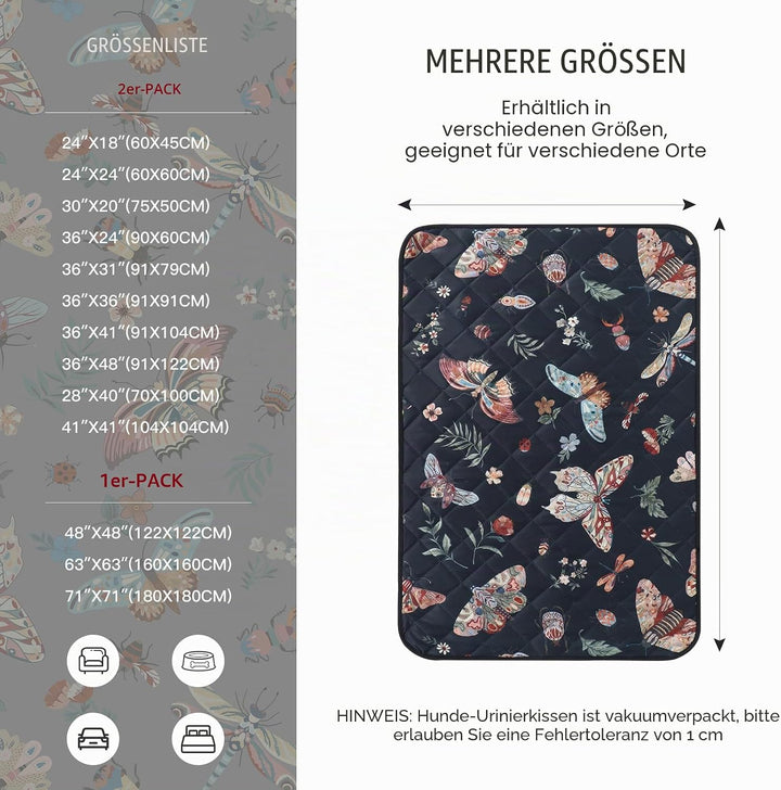 IEUUMLER 2 Stück Welpenunterlagen Waschbar für Hunde, Wiederverwendbare PIPI Matten,Super Saugfähig