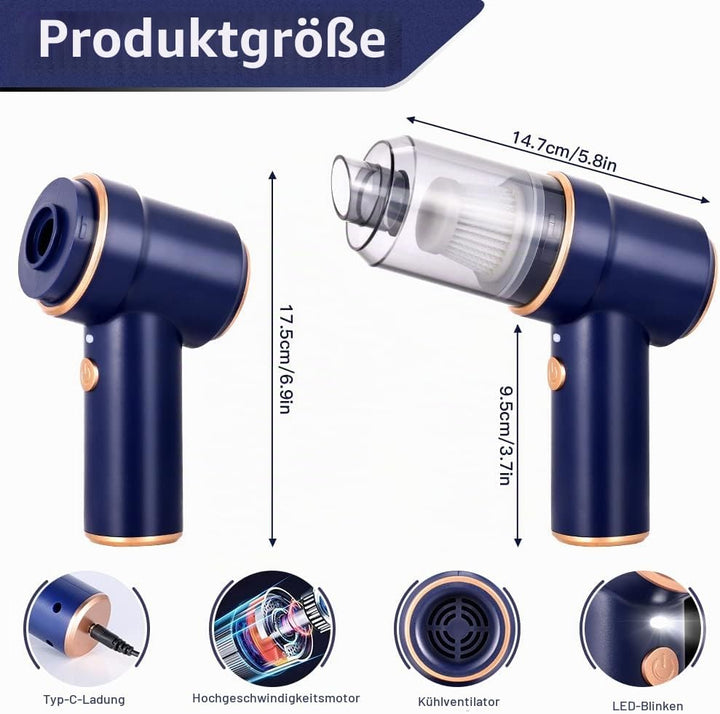 URAQT Handstaubsauger, 9000 Pa Leistungsstarker Handstaubsauger Akku, 3 in 1 Staubsauger, USB Wieder