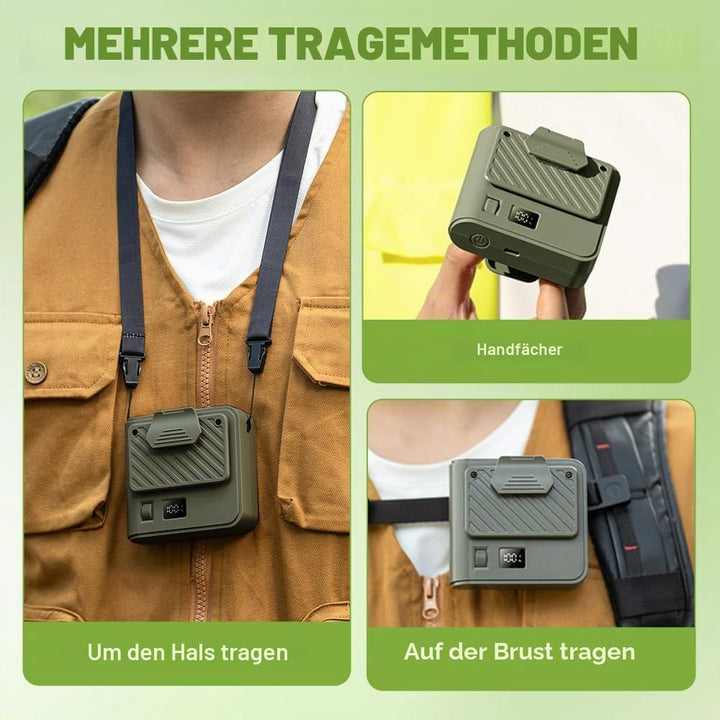 Tragbarer Ventilator Akku, Tragbarer Hüftclip-Lüfter, Klein T Shirt Ventilator mit Clip, Aufladbarer