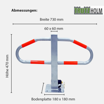 Parkplatzsperre Parkplatzbügel Sperrbügel Parkplatzblockierer Parkbügel Poller klappbar, Schloss obe