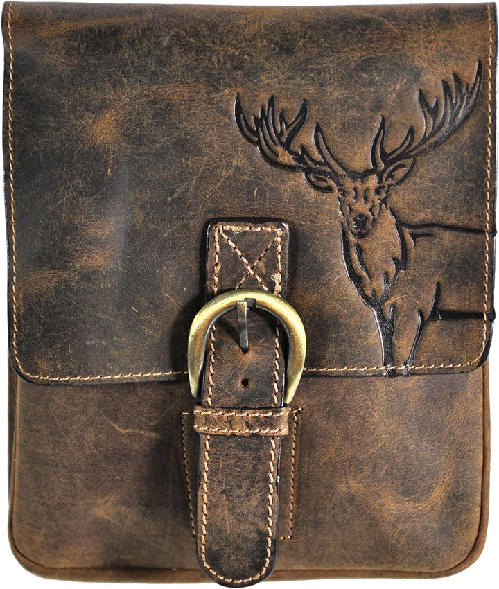 Leder Gürteltasche Bikertasche Hüfttasche Bauchtasche Vintage Hunterleder mit abnehmbaren Schultergu