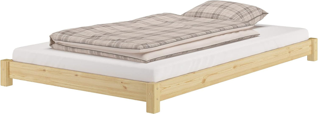 Erst-Holz Breites, flaches Futonbett Einzelbett 120x200 Kiefer massiv V-60.51-12, Ausstattung:ohne Z