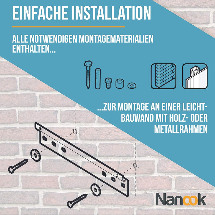 NANOOK Flache TV Wandhalterung für 32-55 Zoll (81-140 cm) Fernseher | Flache Aufhängung | Halterung