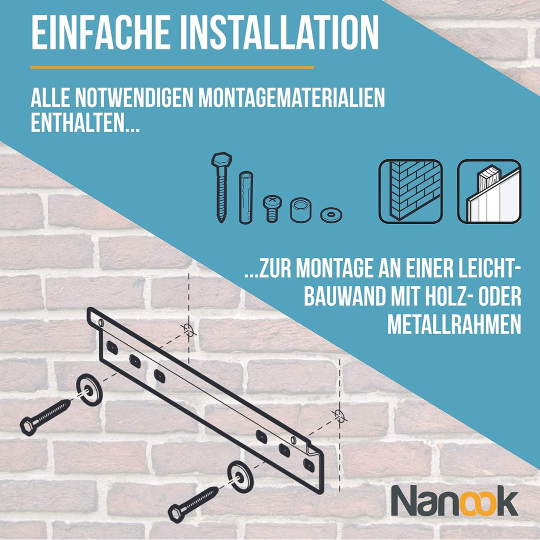 NANOOK Flache TV Wandhalterung für 32-55 Zoll (81-140 cm) Fernseher | Flache Aufhängung | Halterung