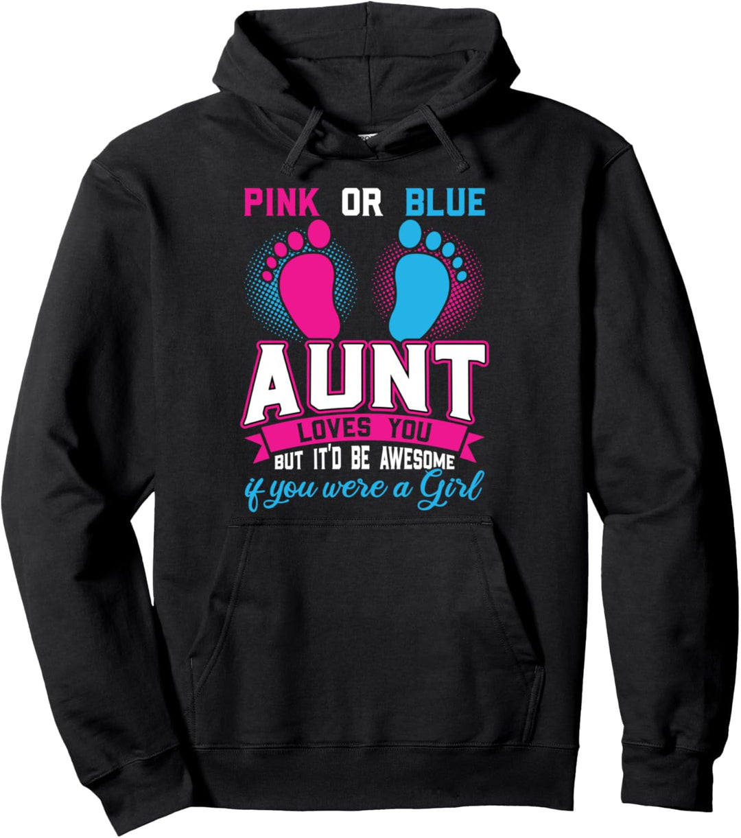 Rosa oder Blau Tante liebt Sie Mädchen-Geschlecht Pullover Hoodie