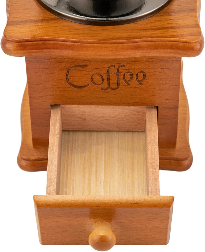 Manuelle KaffeemüHle,Vintage Holz KaffeebohnenmüHle, Verstellbarer Mahlgrad KaffeemüHle Handkaffeemü
