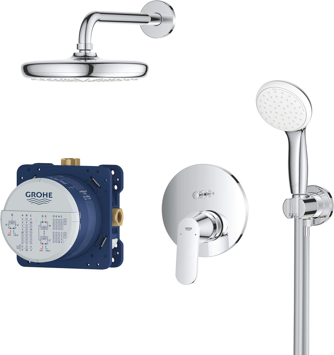 GROHE Eurosmart Cosmopolitan - Duschsystem Unterputz mit Tempesta 210 (wassersparend, 2 Strahlarten,