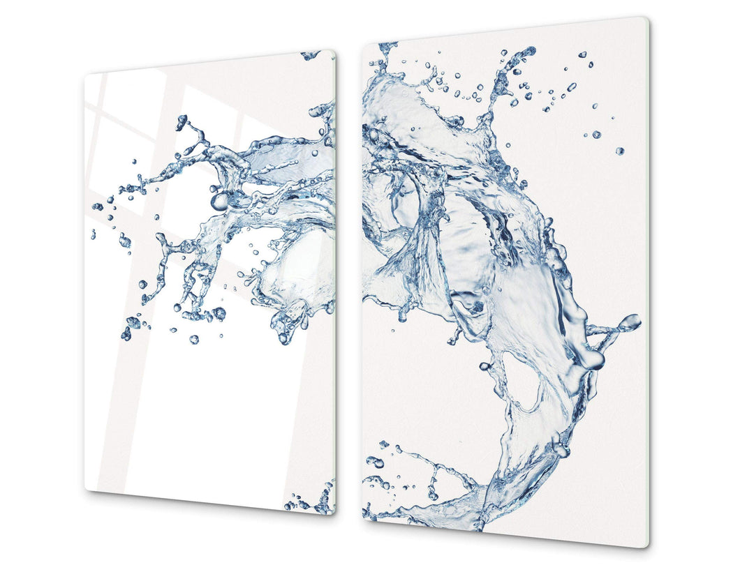 Küchenbrett aus Hartglas und Induktionskochplattenabdeckung – Schneideplatten SINGLE mit 60 x 52 cm