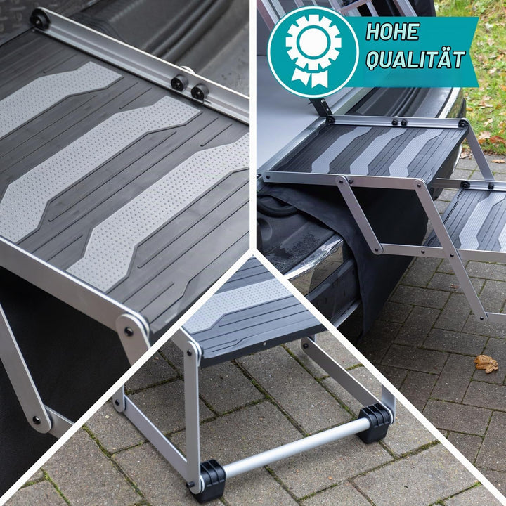 VOSS.PET Faltbare Hundetreppe, 4-stufige Kofferraumtreppe, Gelenkschonende Auto-Treppe, Einstiegshil