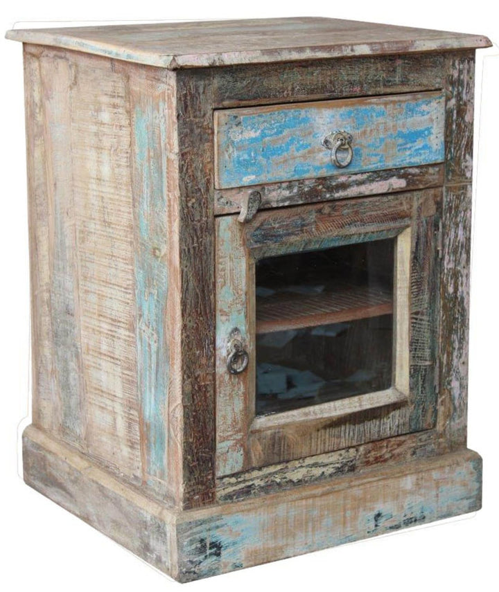 GURU SHOP Vintage Beistellschrank, Kommode, Nachttischschrank, Flurschrank mit Schubfach - Modell 2a