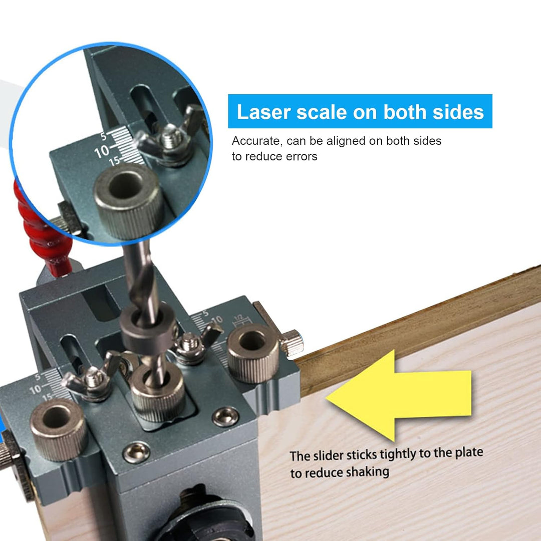 Pocket Hole Jig Set,CEIEVER Bohrschablone 4 in 1 Taschenloch bohrhilfe 6/8/10/15mm Multifunktion Boh