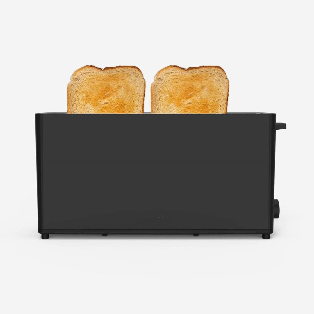 Bastilipo - Firefox - AN900 - Schwarzer Toaster - Langer Schlitz für 2 Scheiben mit 900 W - Auftaufu