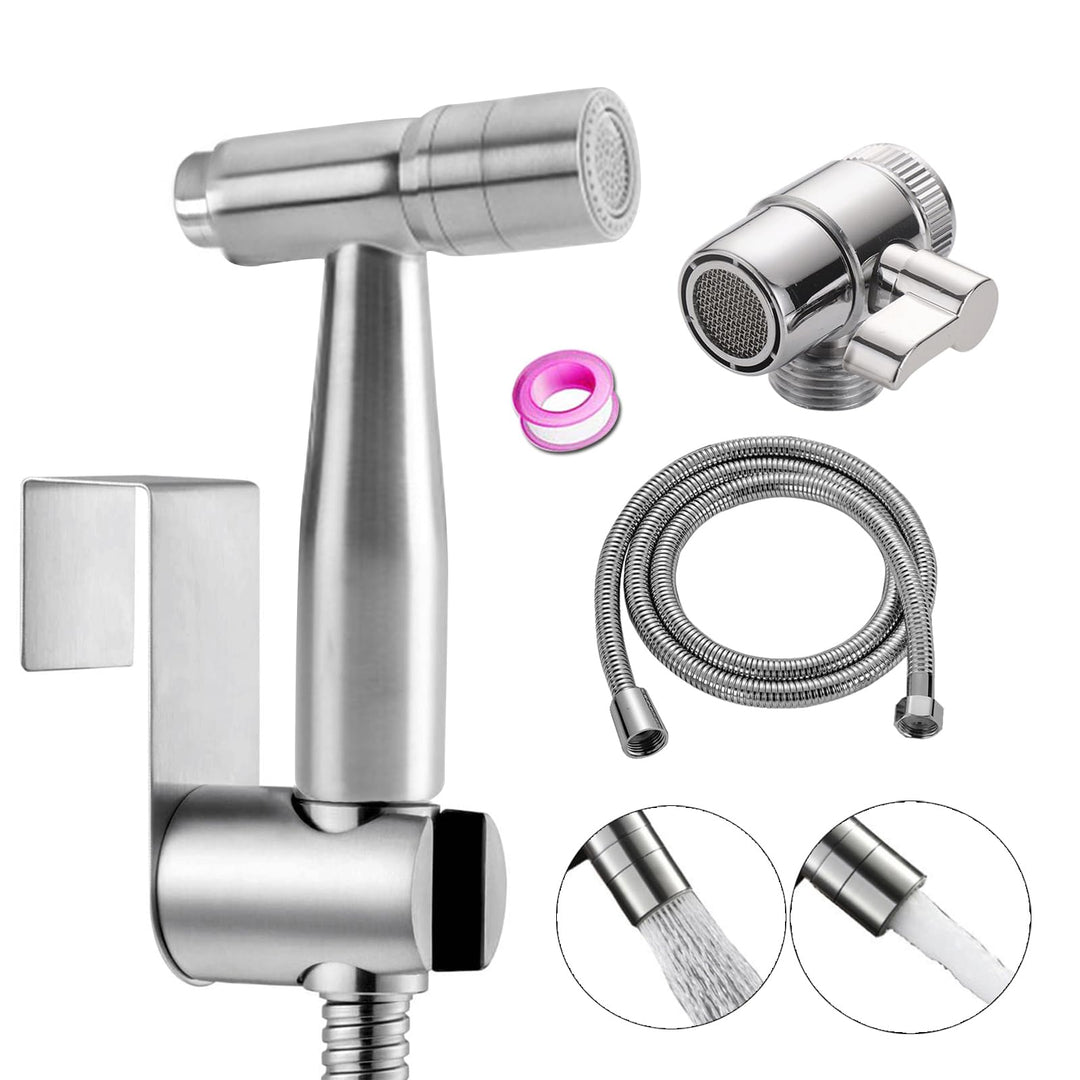 Bidet Edelstahl Handbrause, handgehaltenes Bidet-Toilettensprühgerät mit Dual-Modus (Jet/Stream) ， m