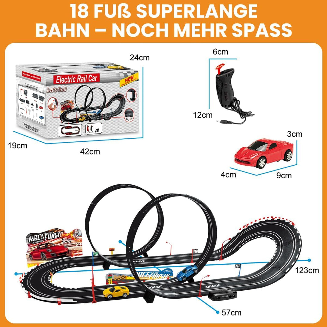 SlotCar-Rennbahn-Sets mit 4 Hochgeschwindigkeits-Slot-Cars, 2 Elektrische Controller Kreisförmige Üb
